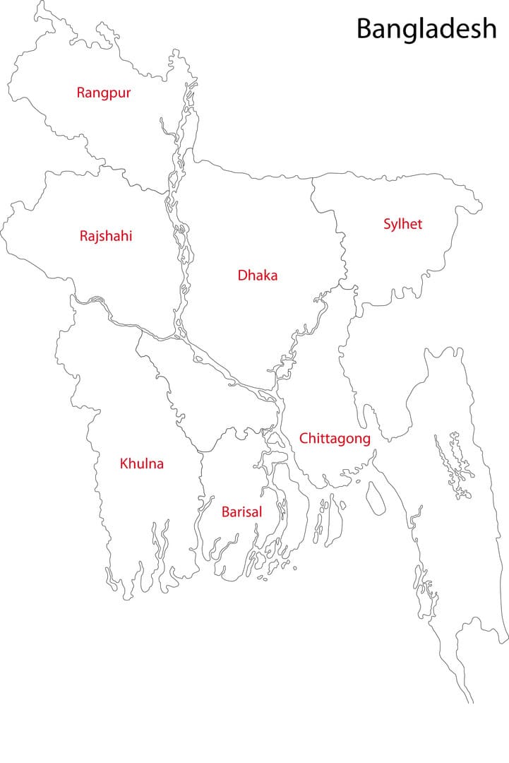 Printable Capital Of Bangladesh Map