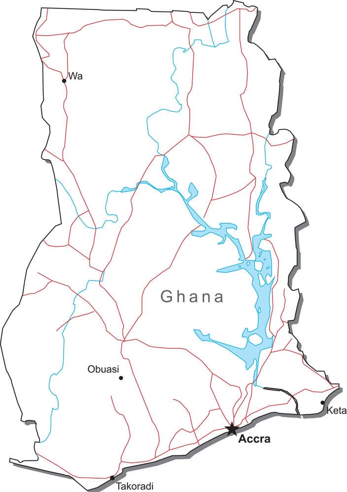 Printable Capital Of Ghana Map