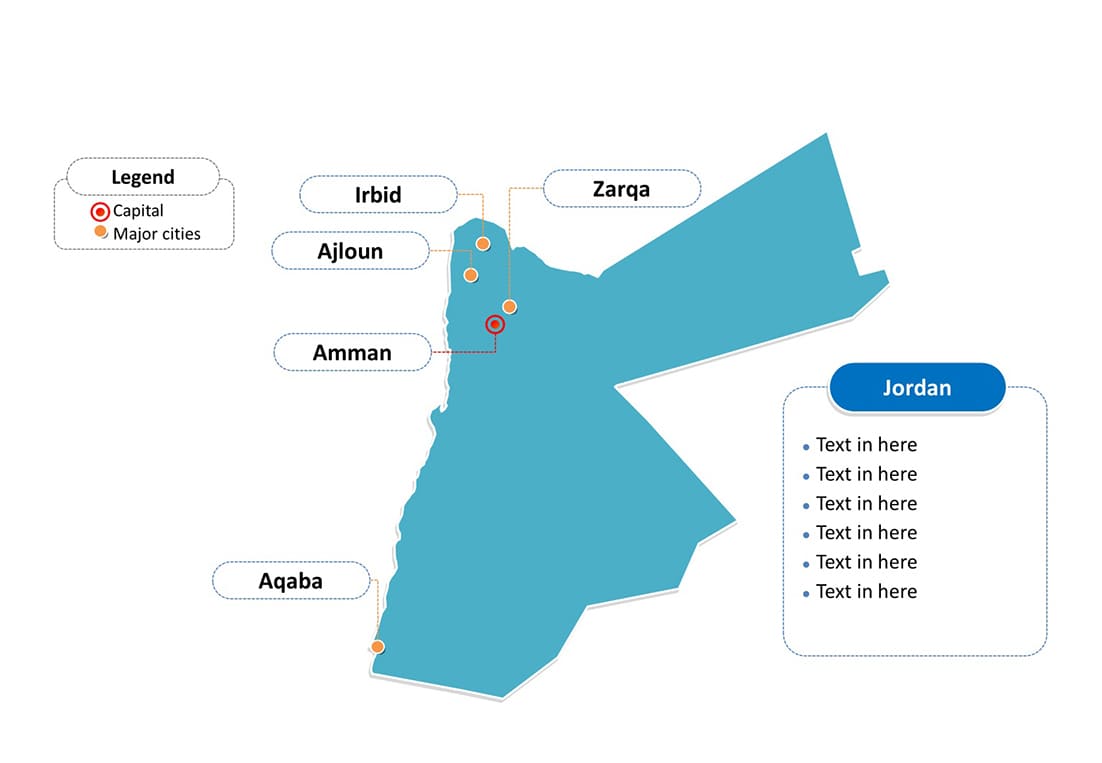 Printable Capital Of Jordan Map