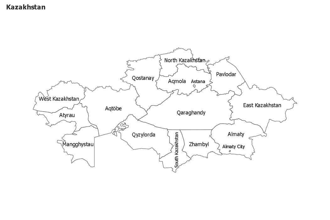 Printable Capital Of Kazakhstan Map