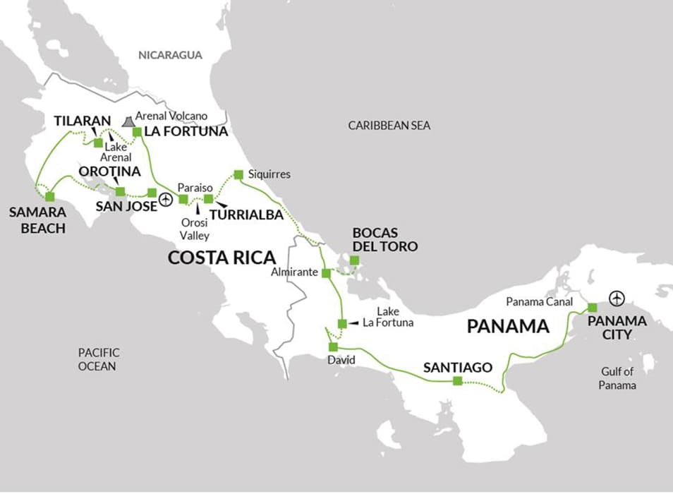 Printable Central America Panama Map
