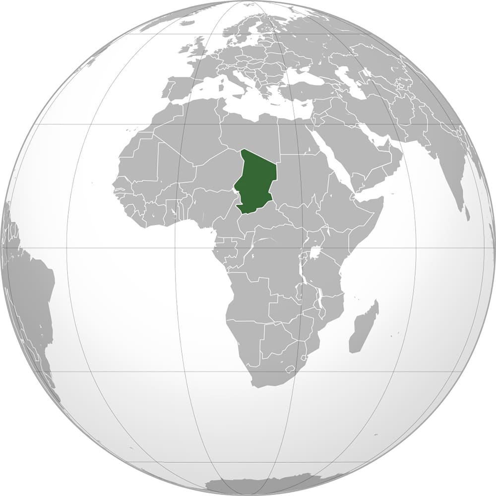 Printable Chad On World Map