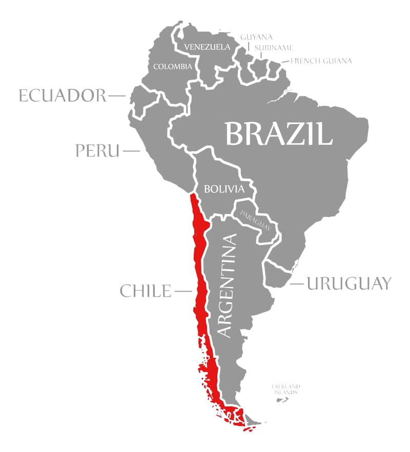 Printable Chile Map South America