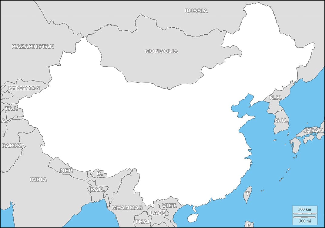 Printable China And Mongolia Map