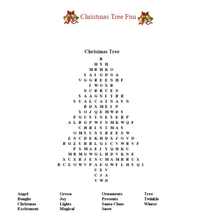 Printable Christmas Tree Word Search - Sheet 2