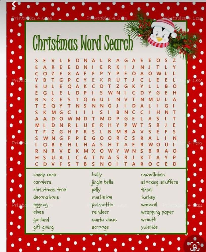 Printable Christmas Word Search - Sheet 17