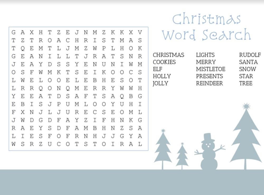 Printable Christmas Word Search - Sheet 4