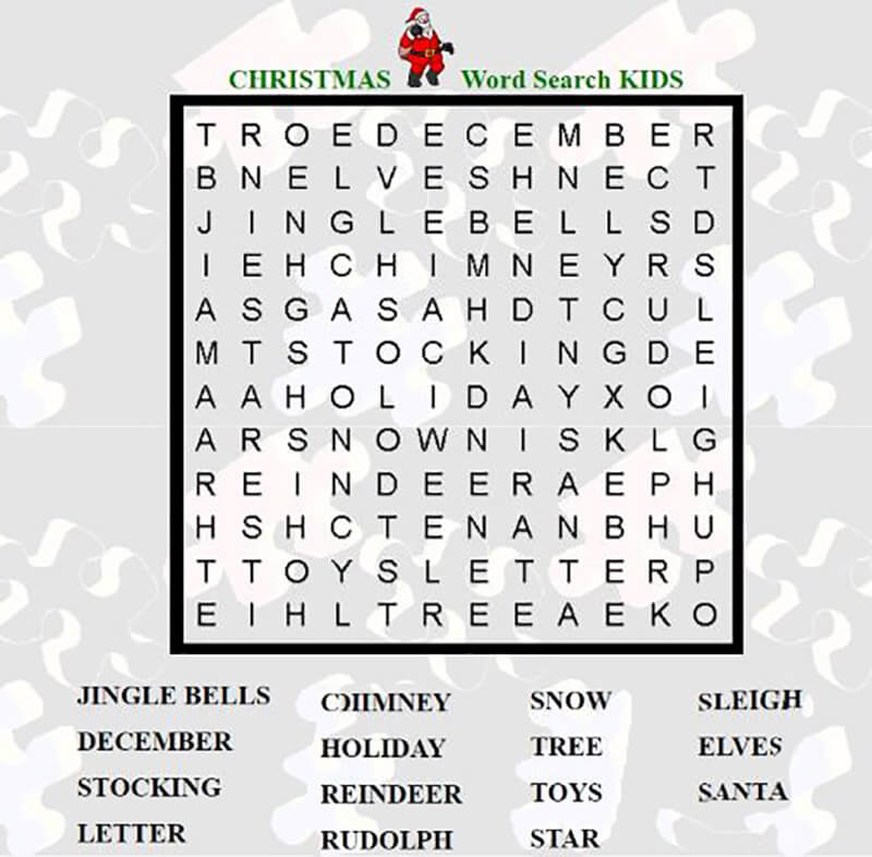 Printable Christmas Word Search - Sheet 6