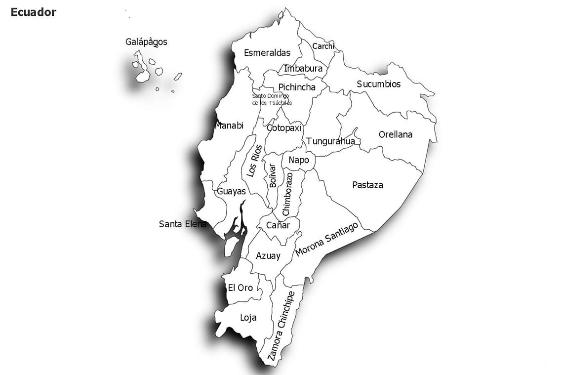 Printable Cities In Ecuador Map