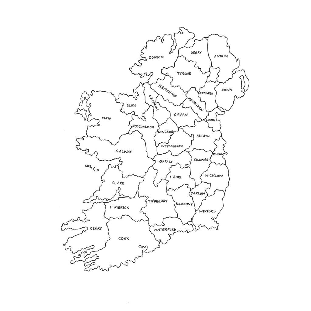 Printable Counties Of Ireland Map