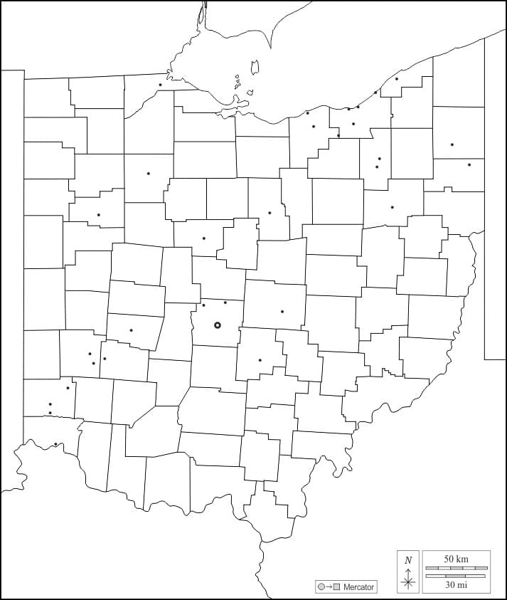 Printable County Map Of Ohio
