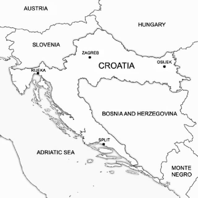 Printable Croatia Map 1