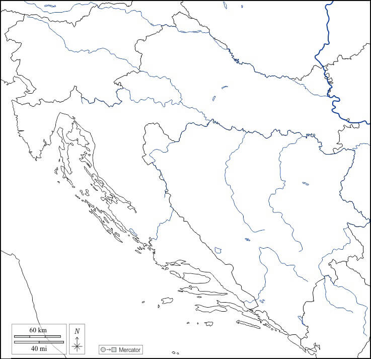 Printable Croatia Map 3
