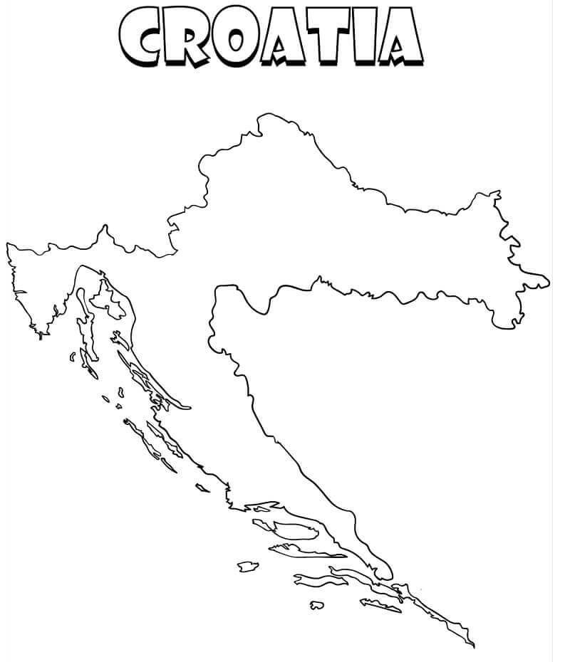 Printable Croatia Map Coloring