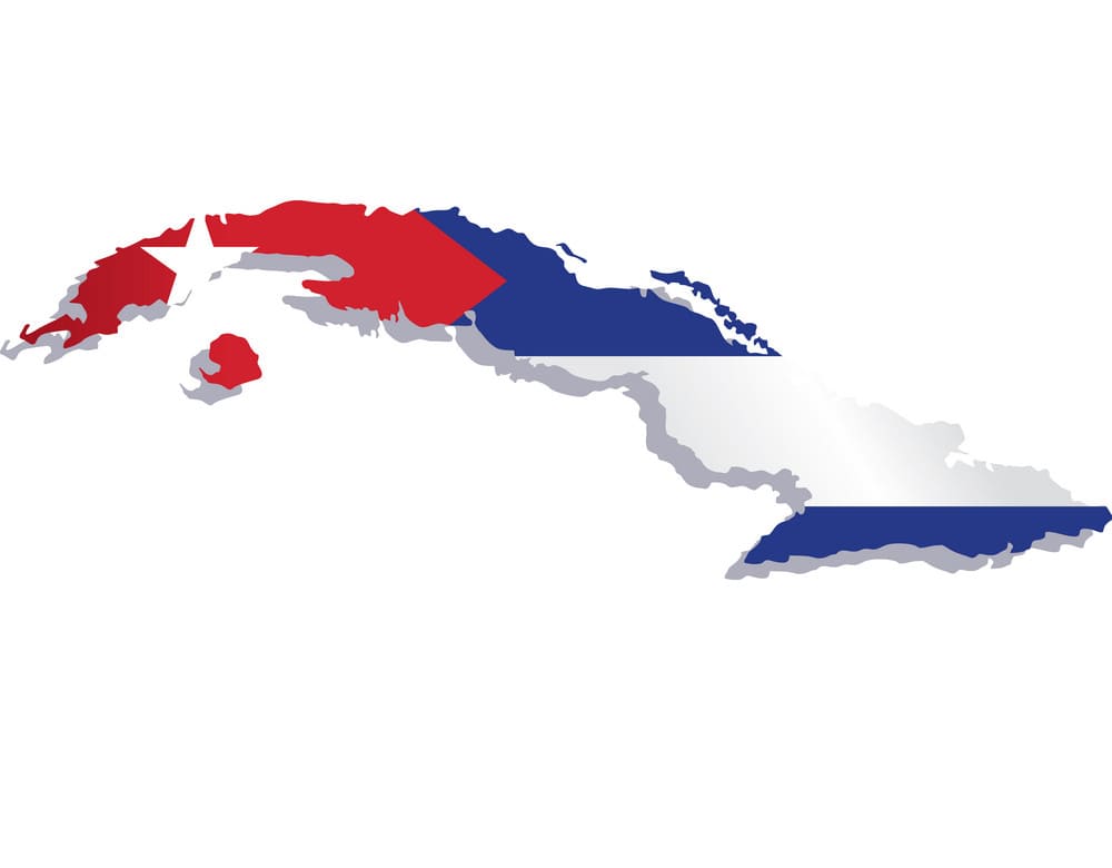 Printable Cuba Flag Map