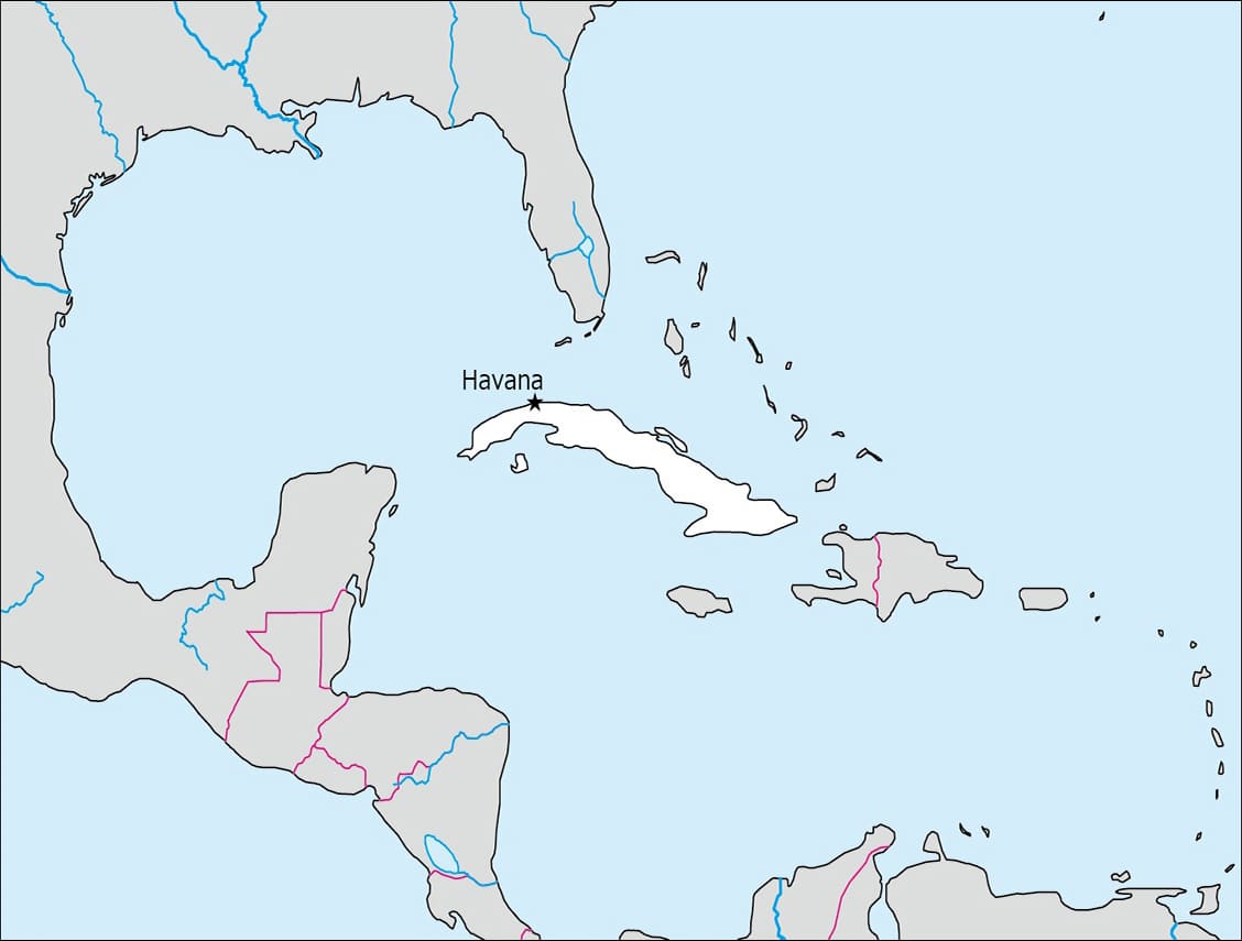 Printable Cuba Map Location