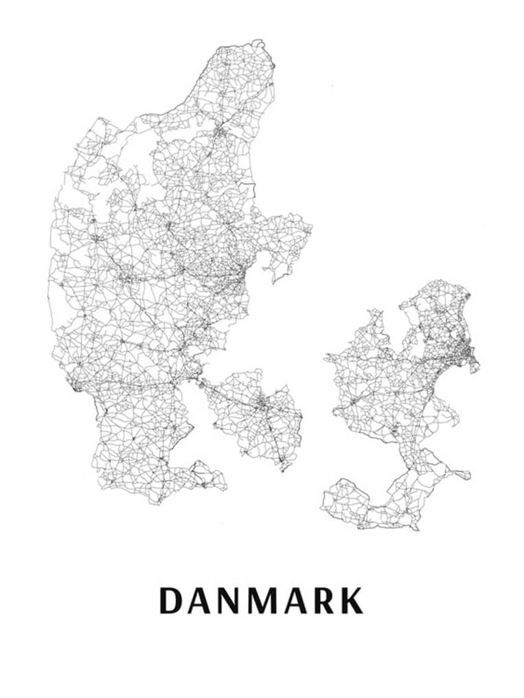 Printable Denmark Map Art