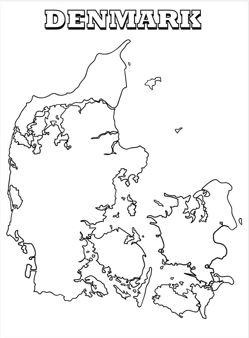 Printable Denmark Map Coloring