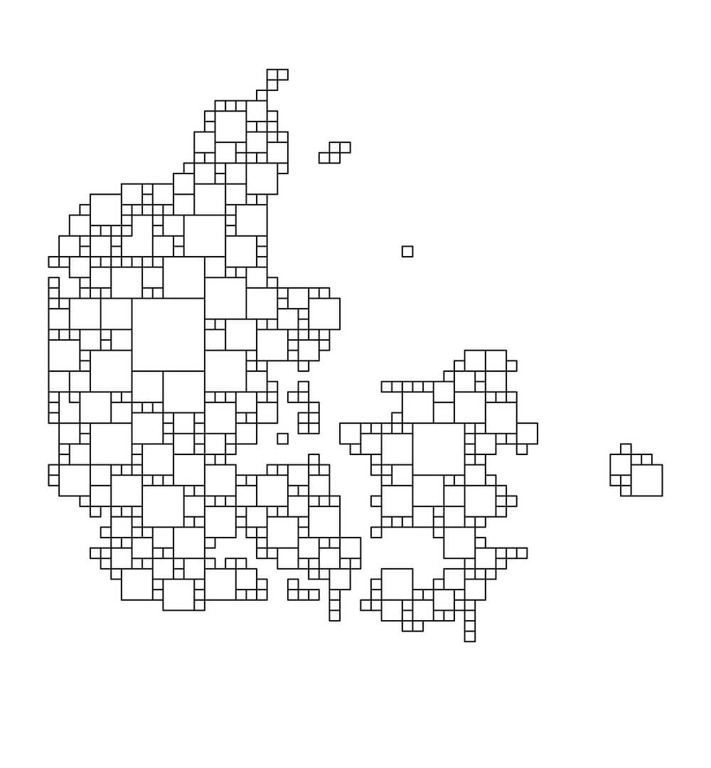 Printable Denmark Map From Black Pattern