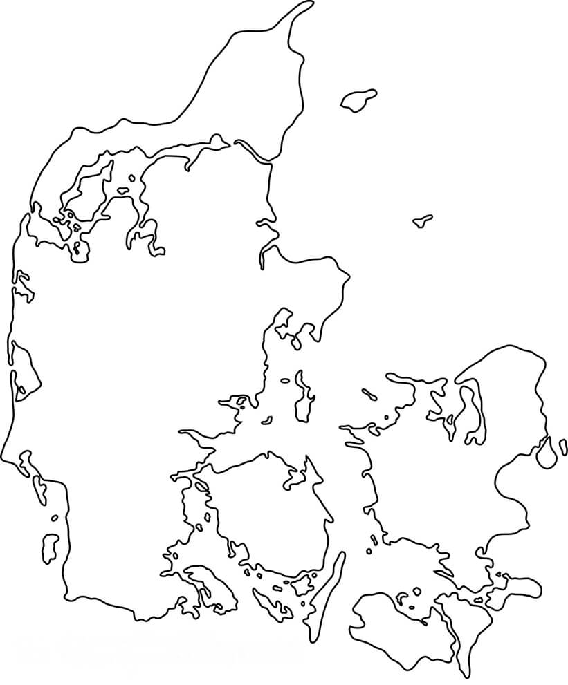 Printable Denmark Map Outline Scaled
