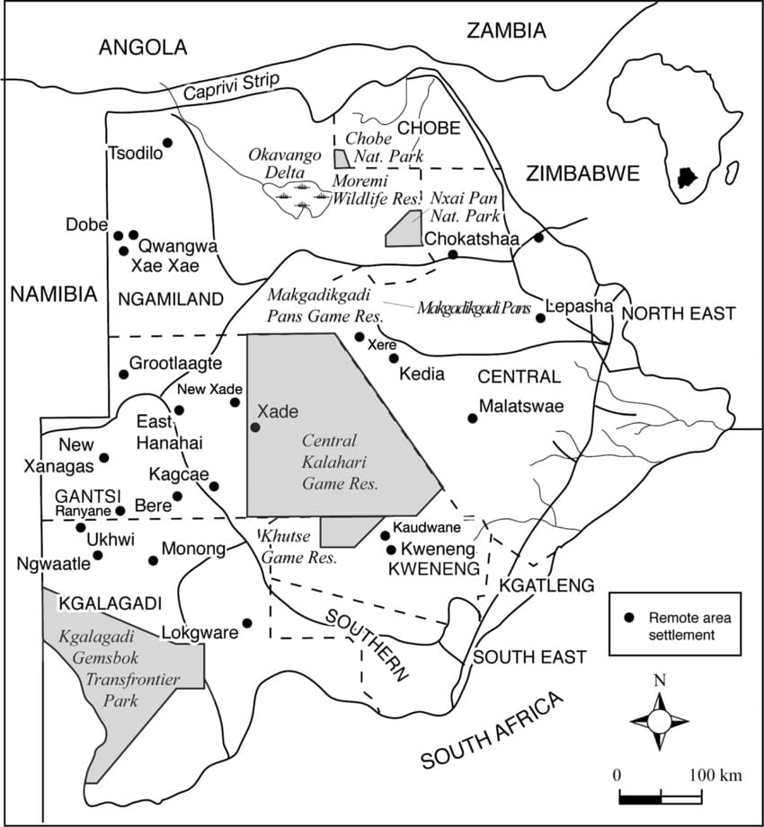 Printable Detailed Botswana Map