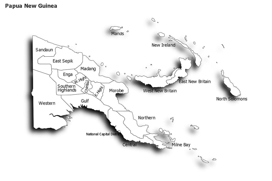 Printable Detailed Papua New Guinea Map
