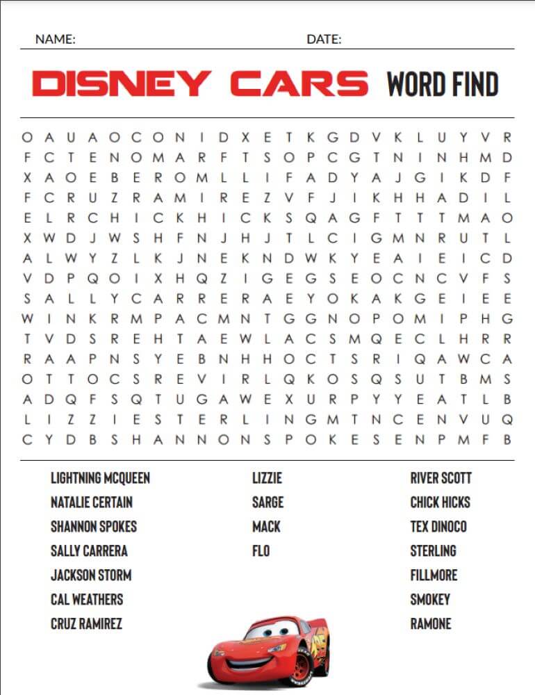 Printable Disney Cars Word Search - Sheet 1.jpg