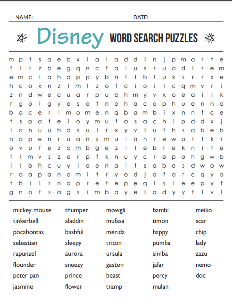 Printable Disney Word Search Puzzle – Sheet 1.jpg
