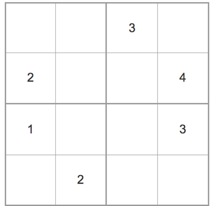 Printable Easy Sudoku 4x4 - Sheet 10