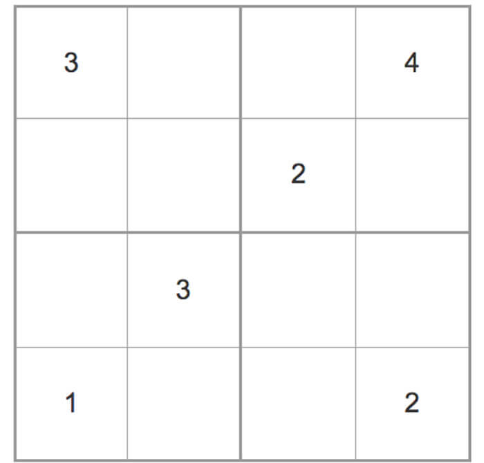 Printable Easy Sudoku 4×4 – Sheet 5