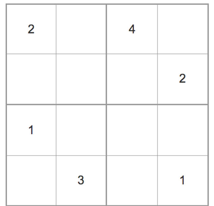 Printable Easy Sudoku 4×4 – Sheet 6