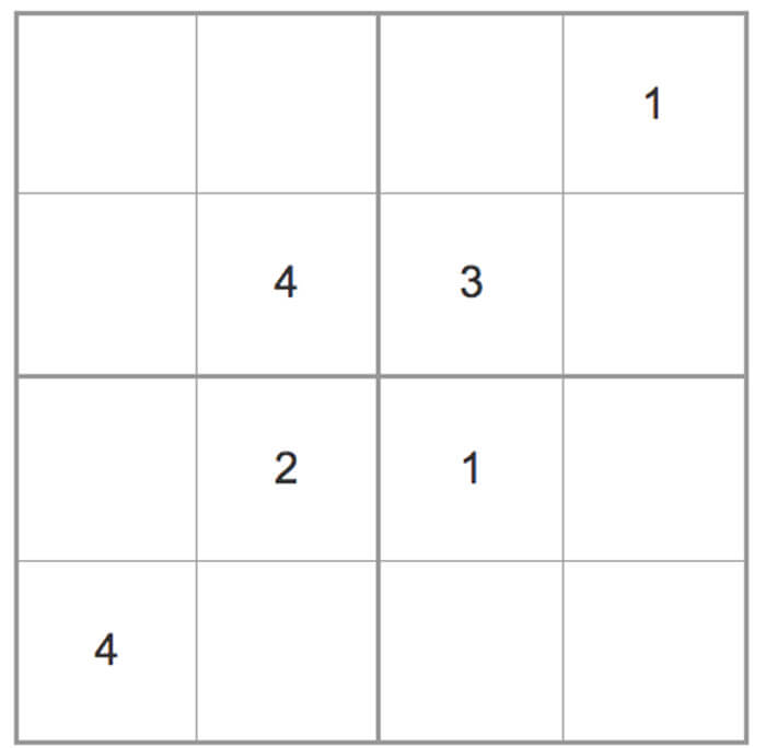 Printable Easy Sudoku 4×4 – Sheet 8