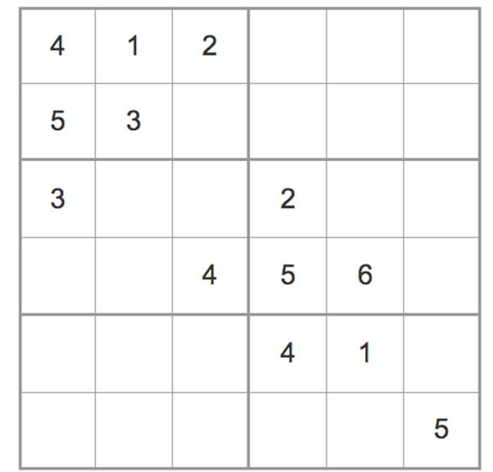 Printable Easy Sudoku 6×6 – Sheet 6