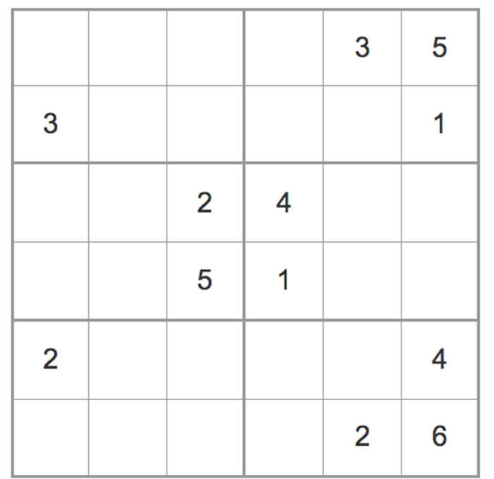 Printable Easy Sudoku 6x6 - Sheet 9