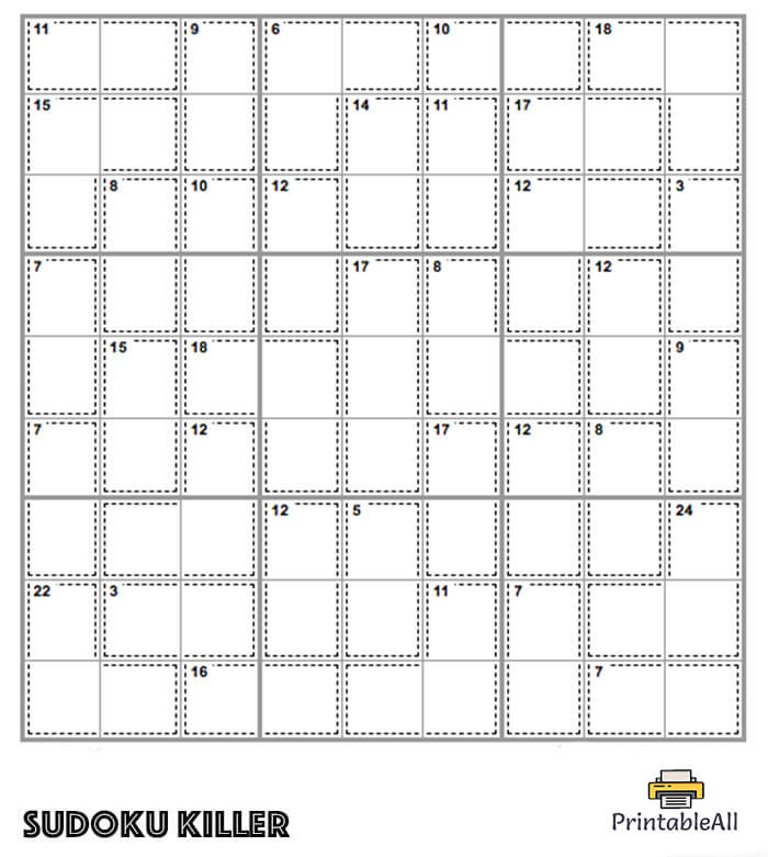 Printable Easy Sudoku Killer – Sheet 4
