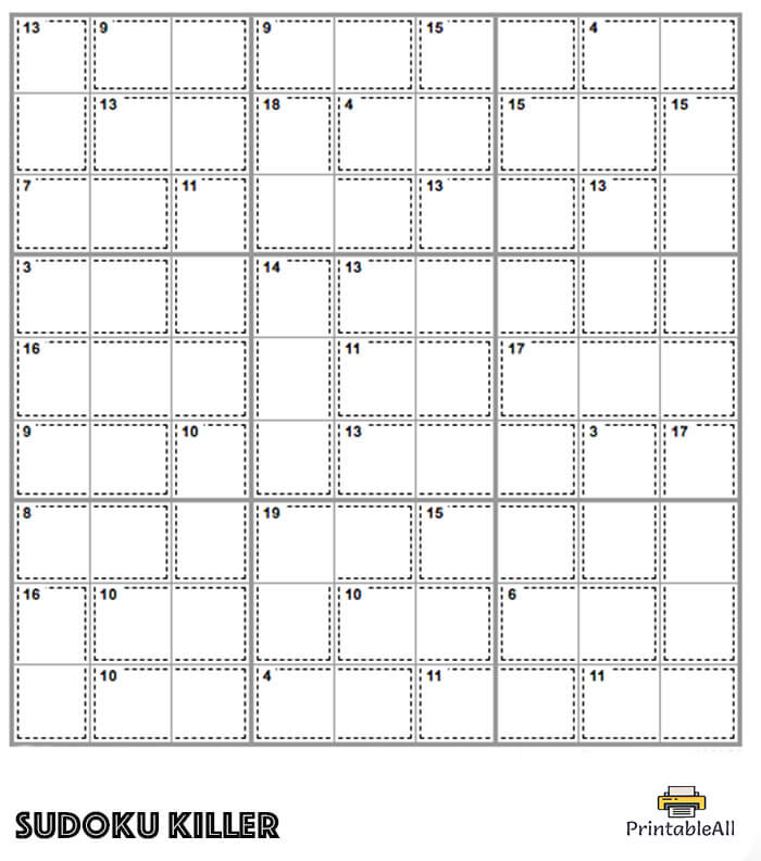 Printable Easy Sudoku Killer – Sheet 7
