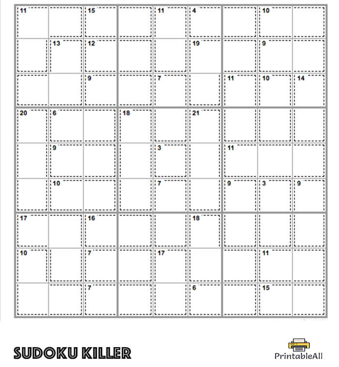 Printable Easy Sudoku Killer - Sheet 8