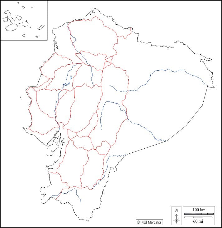 Printable Ecuador On The Map