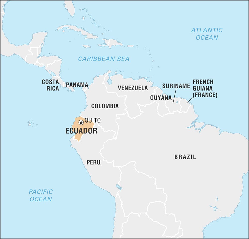 Printable Ecuador World Map