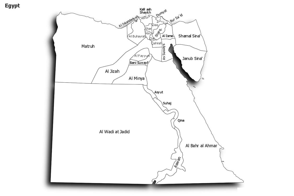 Printable Egypt Cities Map
