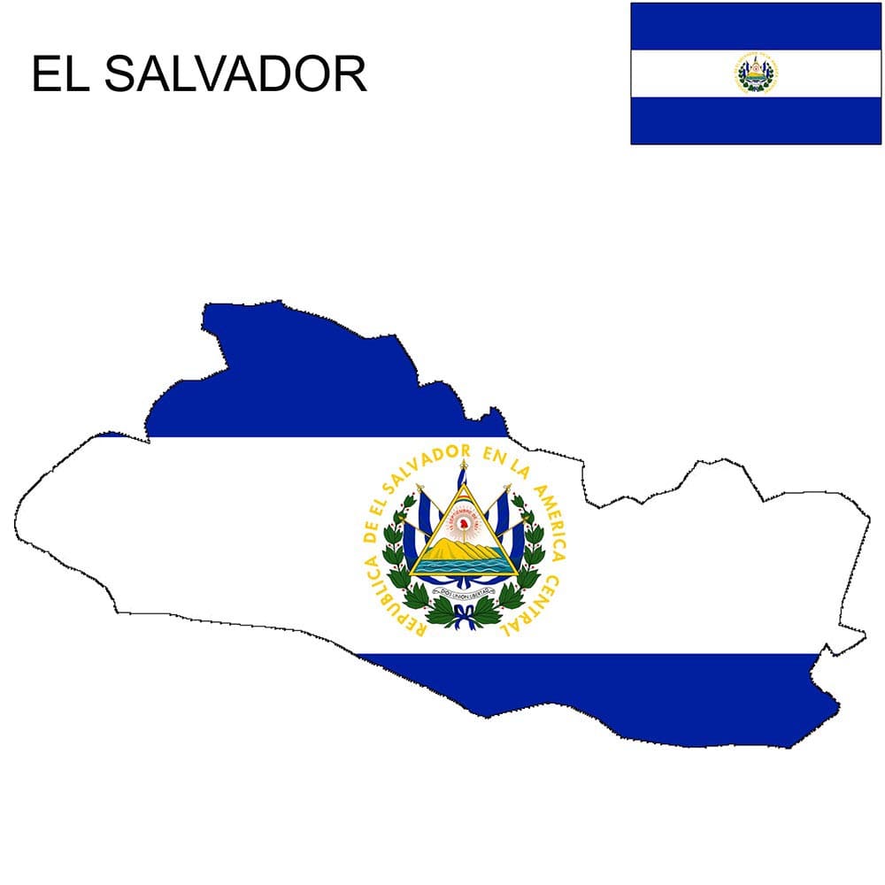 Printable El Salvador Flag Map