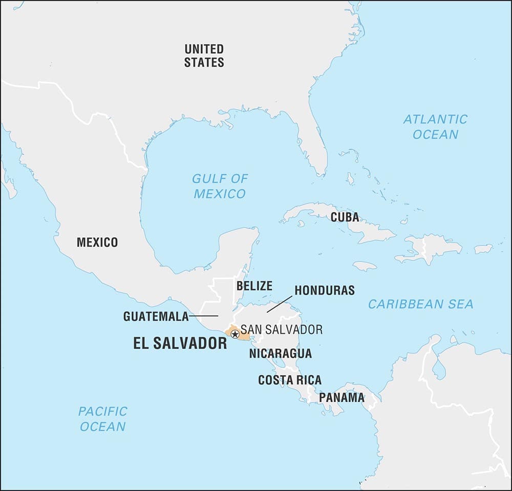 Printable El Salvador On World Map