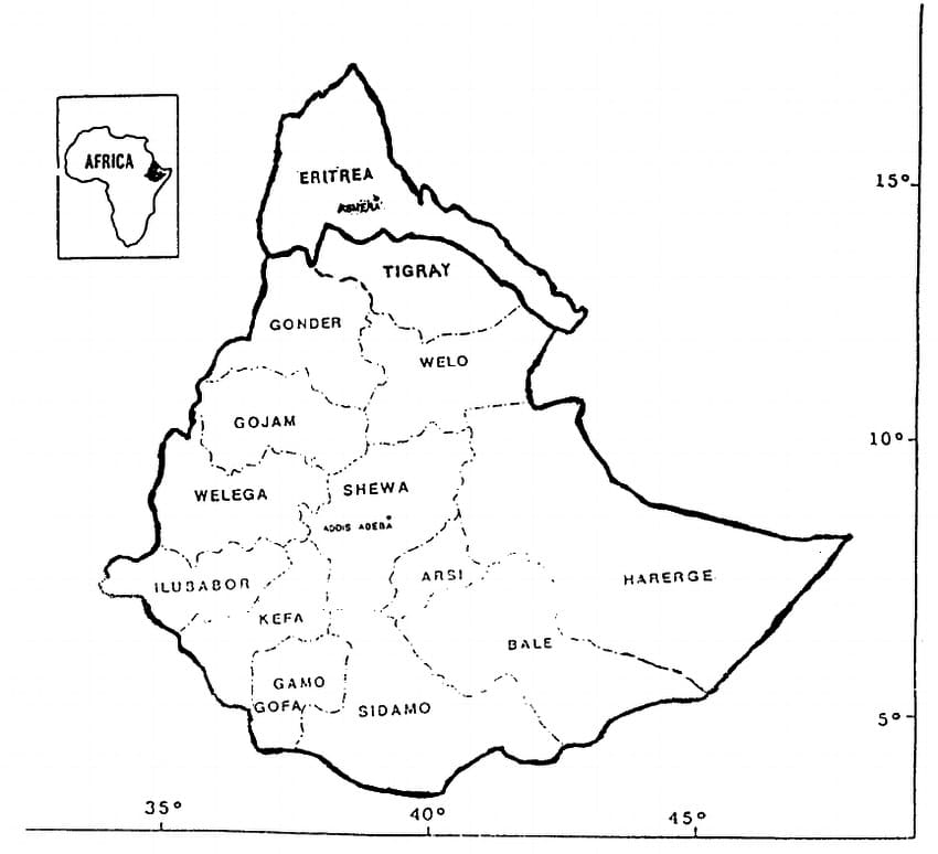 Printable Ethiopia Map Regions