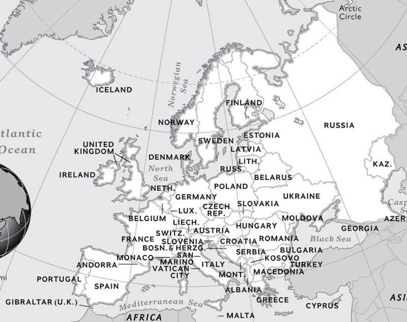 Printable Europe Map 2