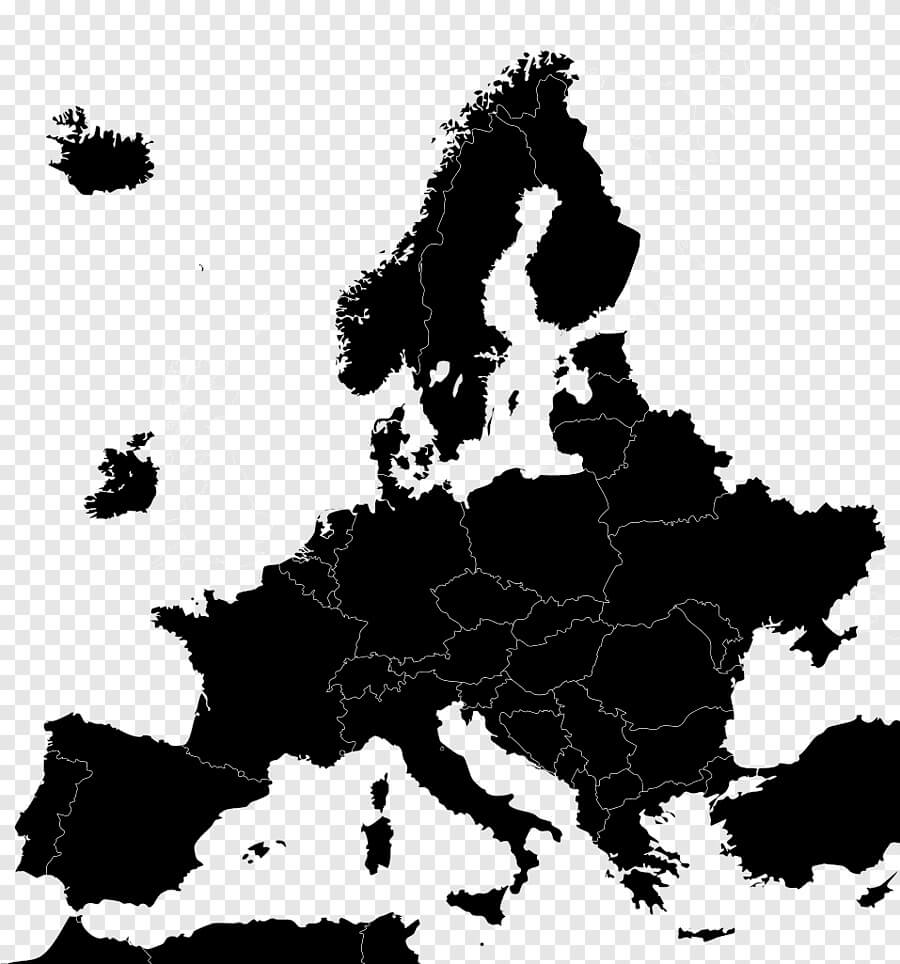 Printable Europe Map Black 1