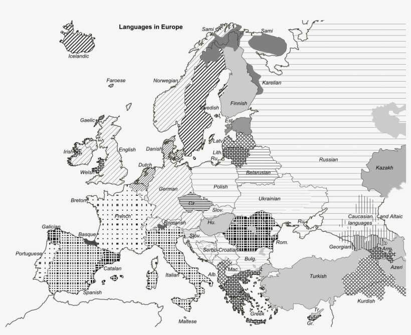 Printable Europe Map Linguistic
