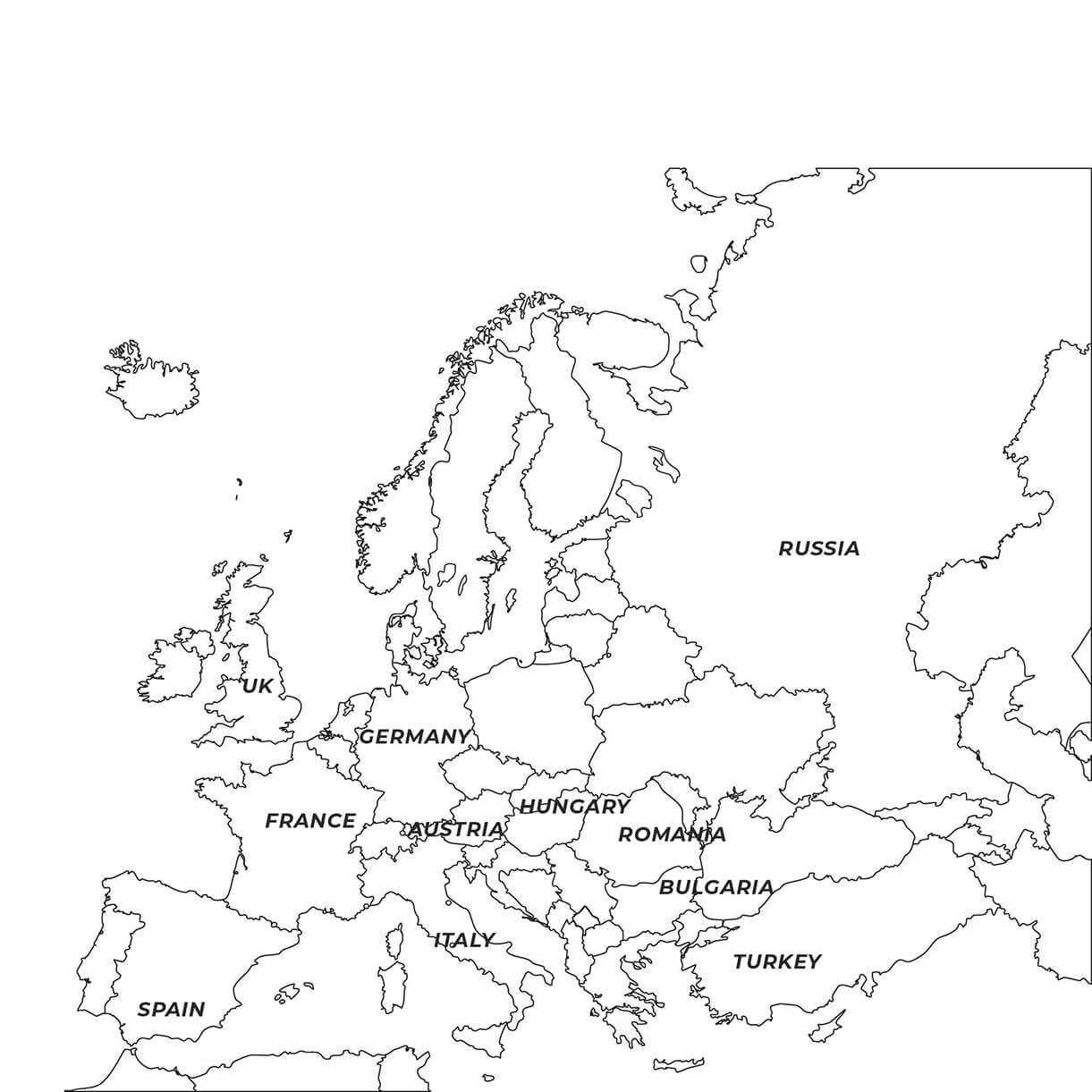 Printable Europe Map With Countries 1