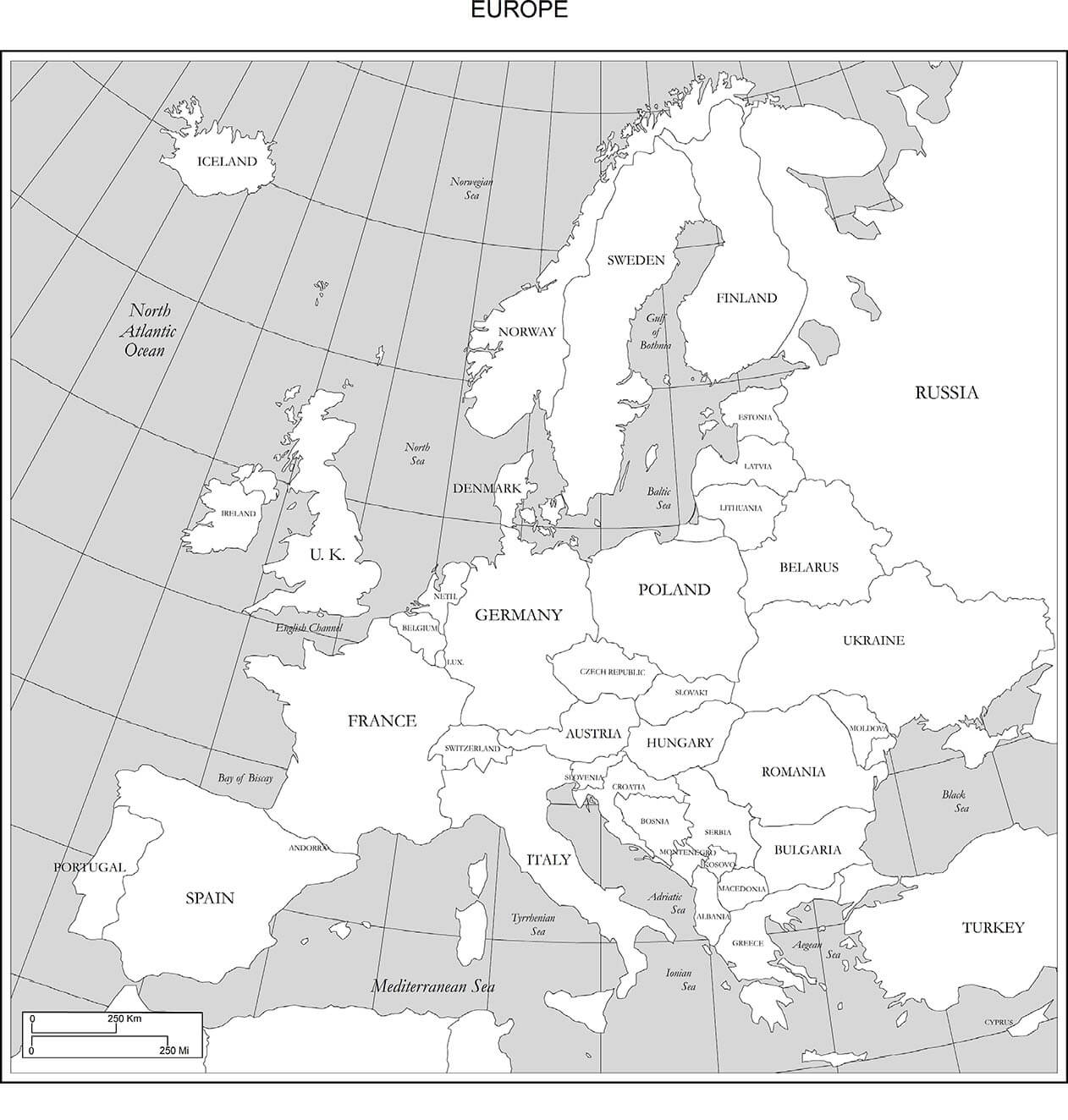 Printable Europe Map With Countries 2
