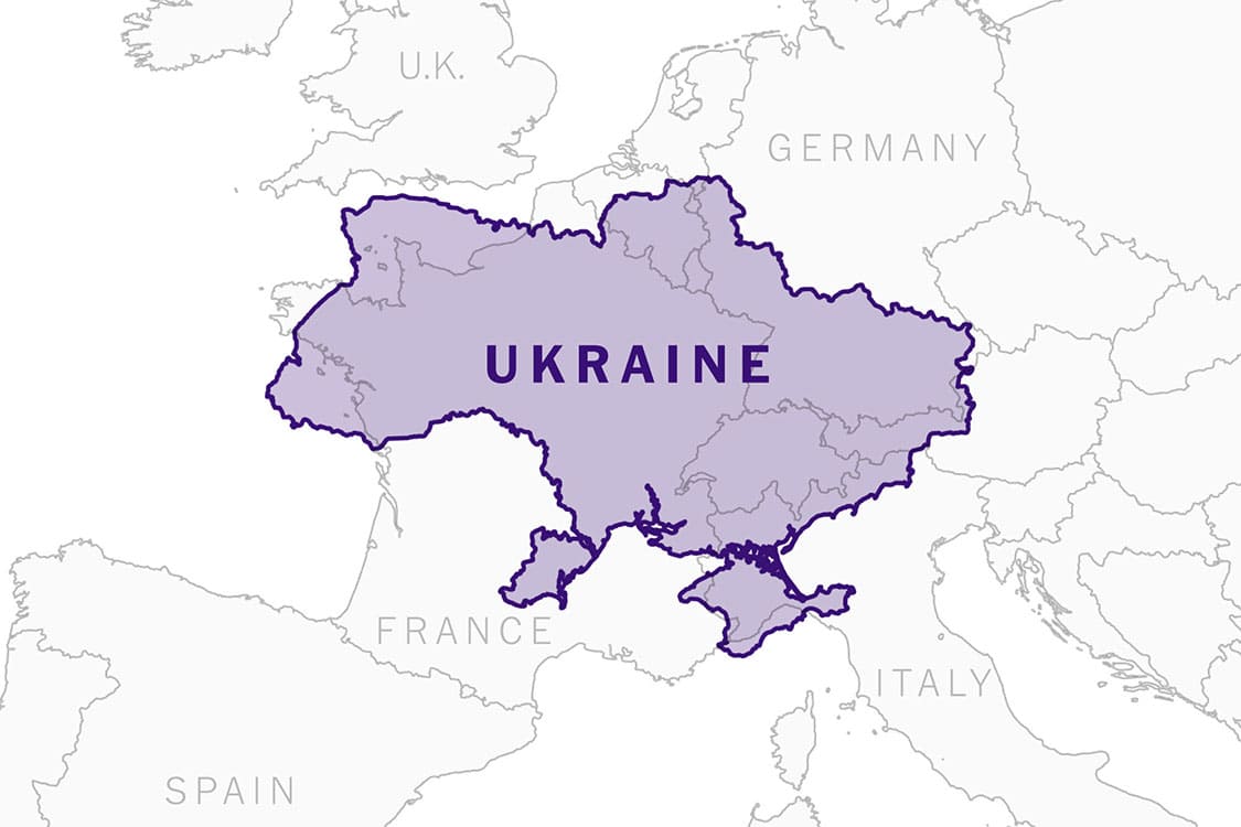 Printable Europe Ukraine Map