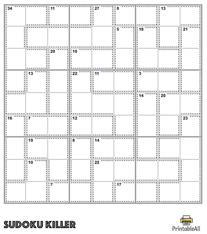 Printable Expert Sudoku Killer - Sheet 2